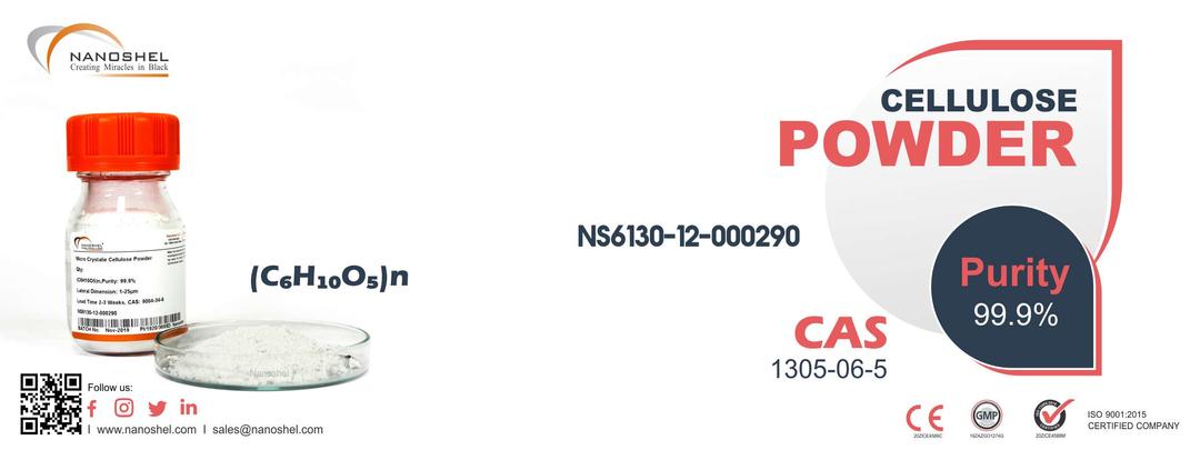 Cellulose Powder ((C6H10O5)n, Purity: 99.9%, Lateral Dimension: 1-20µm)